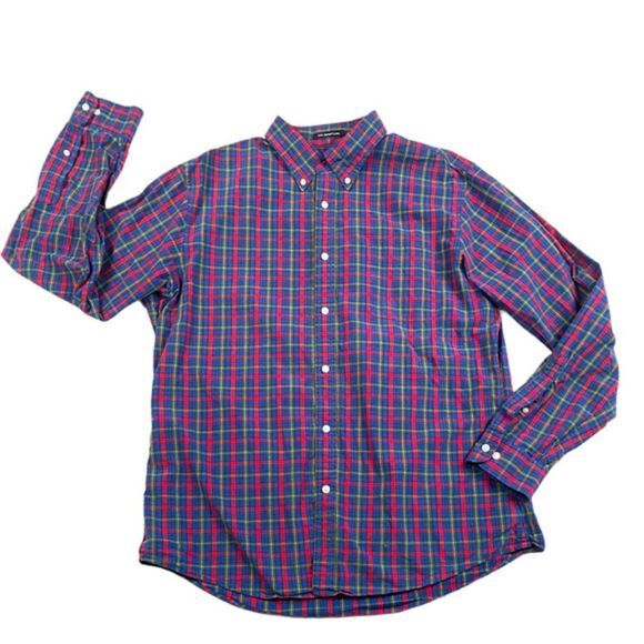 Lands' End Tailored Fit Plaid Button Down - Picture 1 of 5